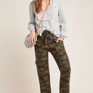 Sanctuary X Anthropologie Linen Camo Pants Small